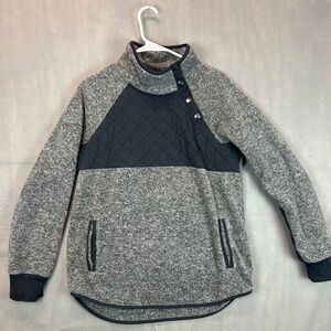 Abercrombie & Fitch Asymmetrical Snap Up Quilted Fleece Sweatshirt Size MED